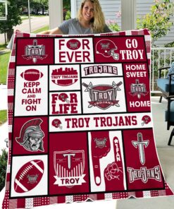 NCAA Troy Trojans Sherpa Fleece Blanket Gifts for Fans