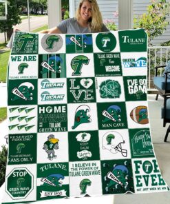 NCAA Tulane Green Wave Sherpa Fleece Blanket Gifts for Fans