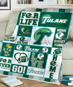 NCAA Tulane Green Wave Sherpa Fleece Blanket University Football Fans Gifts