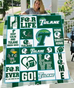 NCAA Tulane Green Wave Sherpa Fleece Blanket University Football Fans Gifts