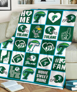 NCAA Tulane Green Wave Sherpa Fleece Blanket for University Football Fans
