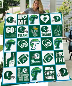 NCAA Tulane Green Wave Sherpa Fleece Blanket for University Football Fans