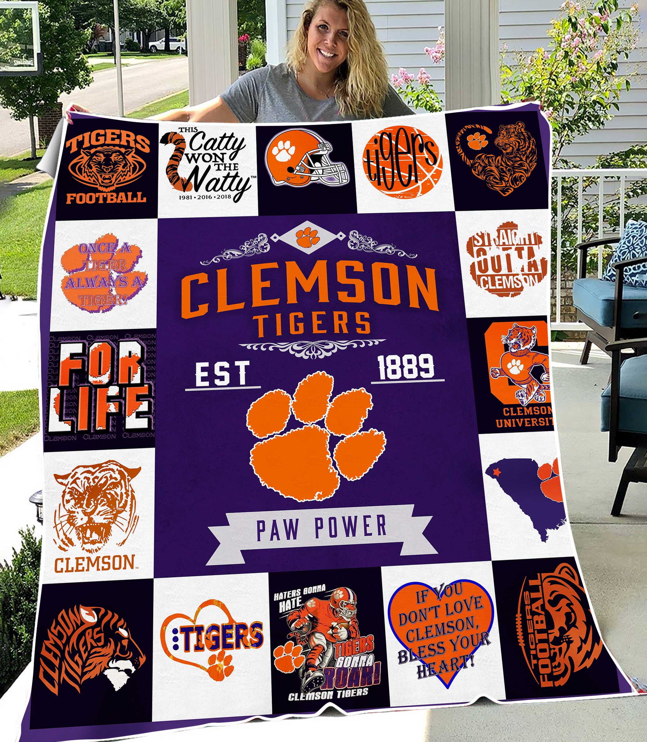 NCAA University Of Clemson Tigers Sherpa Fleece Blanket