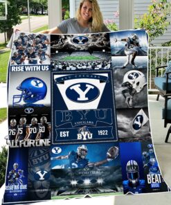 NCAA University of Byu Cougars Sherpa Fleece Blanket Gifts For Fans