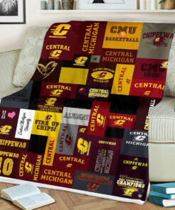 NCAA University of Central Michigan Chippewas Sherpa Fleece Blanket