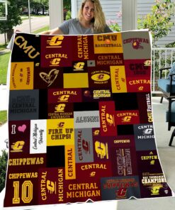 NCAA University of Central Michigan Chippewas Sherpa Fleece Blanket