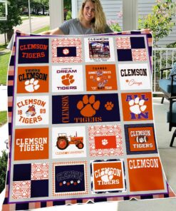 NCAA University of Clemson Tigers Sherpa Fleece Blanket Gifts for NCAA Fans