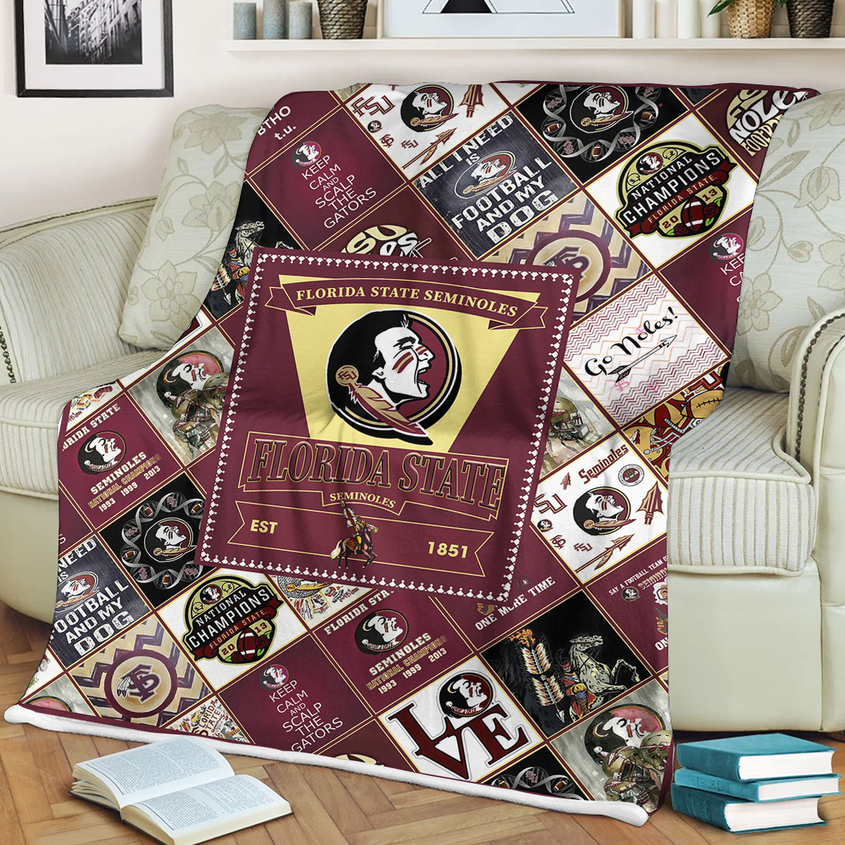 NCAA University of Florida State Seminoles Sherpa Fleece Blanket