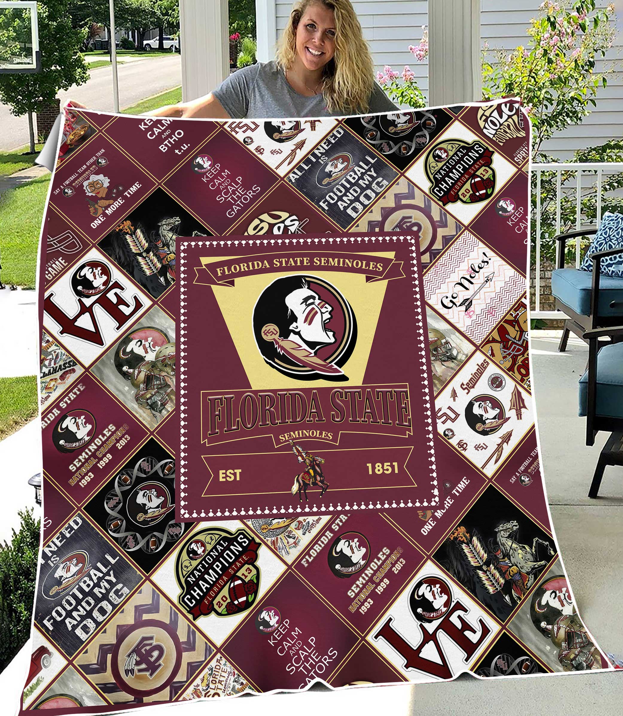 NCAA University of Florida State Seminoles Sherpa Fleece Blanket