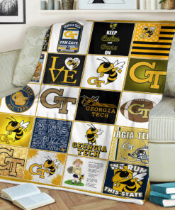 NCAA University of Georgia Tech Yellow Jackets Sherpa Fleece Blanket