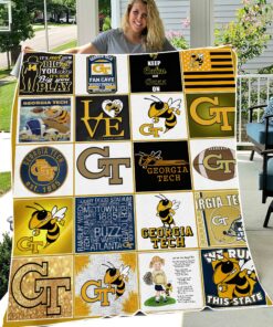 NCAA University of Georgia Tech Yellow Jackets Sherpa Fleece Blanket