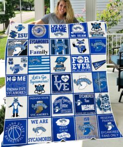 NCAA University of Indiana State Sycamores Sherpa Fleece Blanket