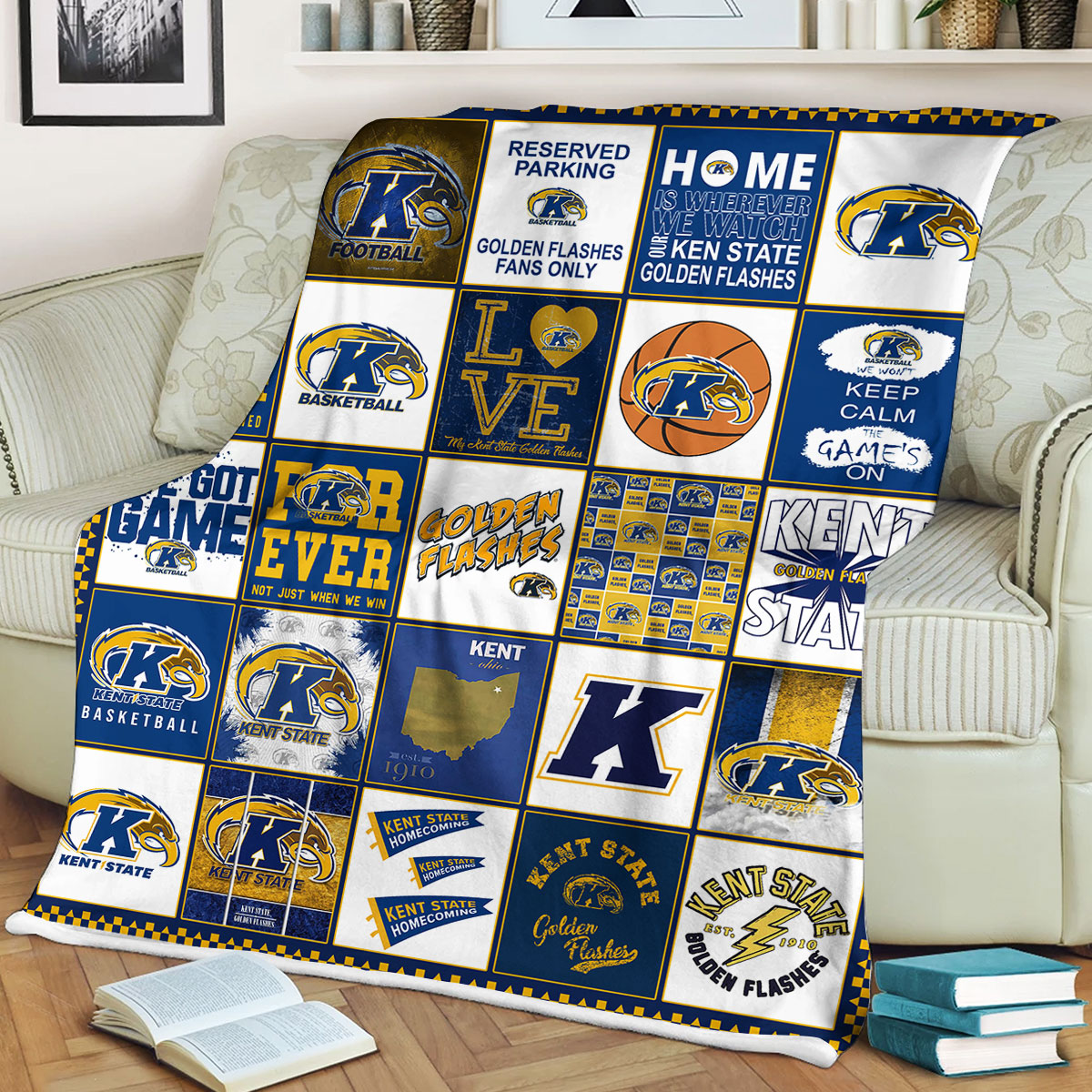 NCAA University of Kent State Golden Flashes Sherpa Fleece Blanket