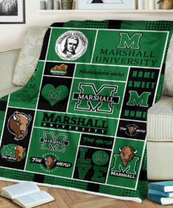 NCAA University of Marshall Thundering Herd Sherpa Fleece Blanket