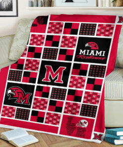 NCAA University of Miami (Oh) Redhawks Sherpa Fleece Blanket