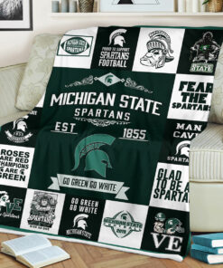 NCAA University of Michigan State Spartans Sherpa Fleece Blanket