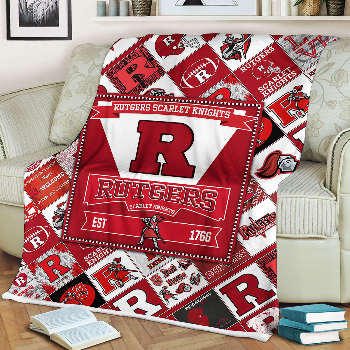 NCAA University of Rutgers Scarlet Knights Sherpa Fleece Blanket
