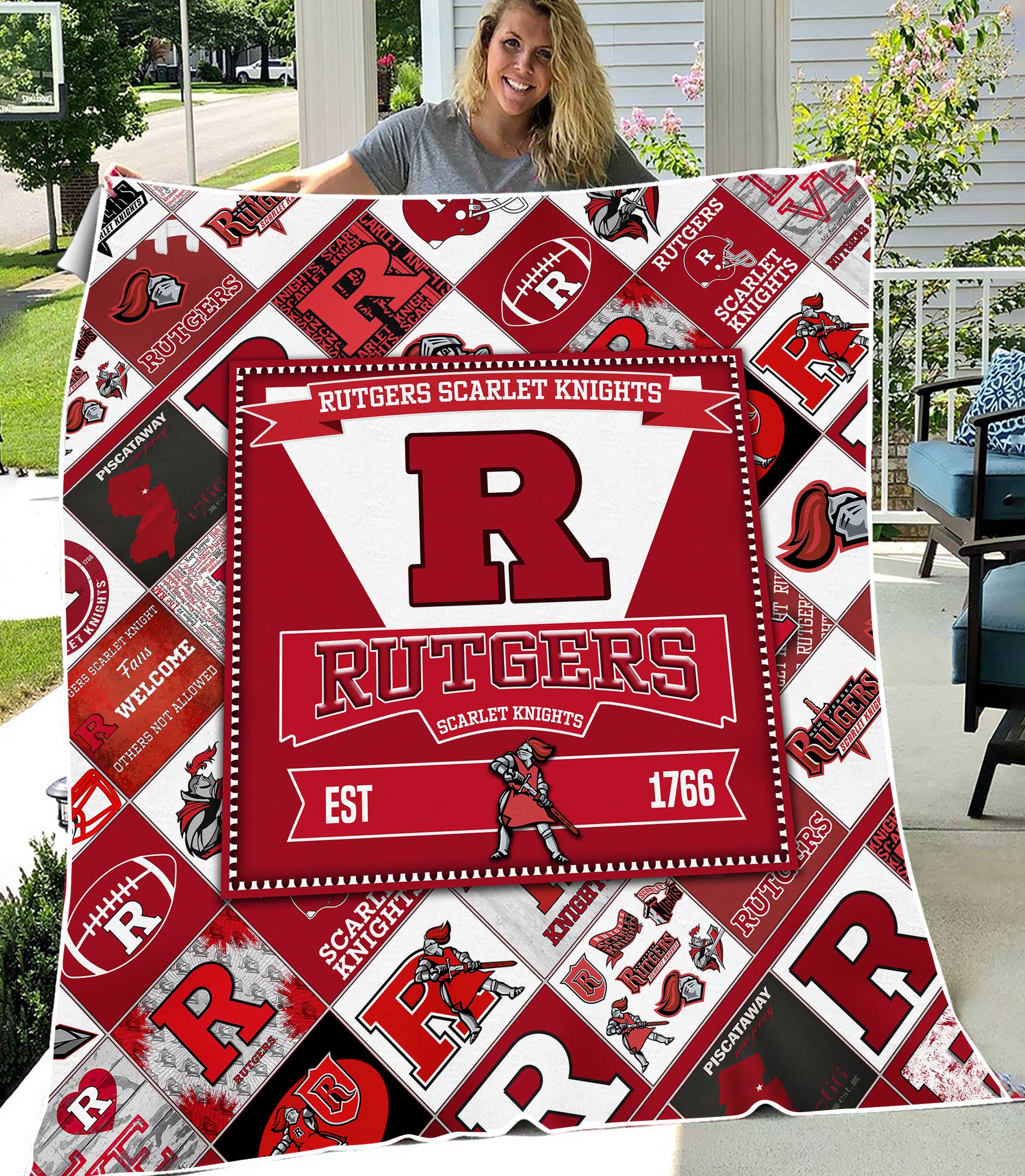 NCAA University of Rutgers Scarlet Knights Sherpa Fleece Blanket