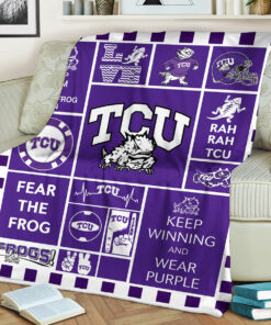 NCAA University of Tcu Horned Frogs Sherpa Fleece Blanket
