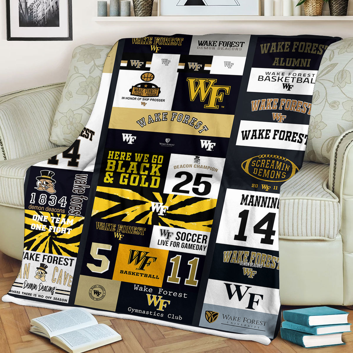 NCAA University of Wake Forest Demon Deacons Sherpa Fleece Blanket