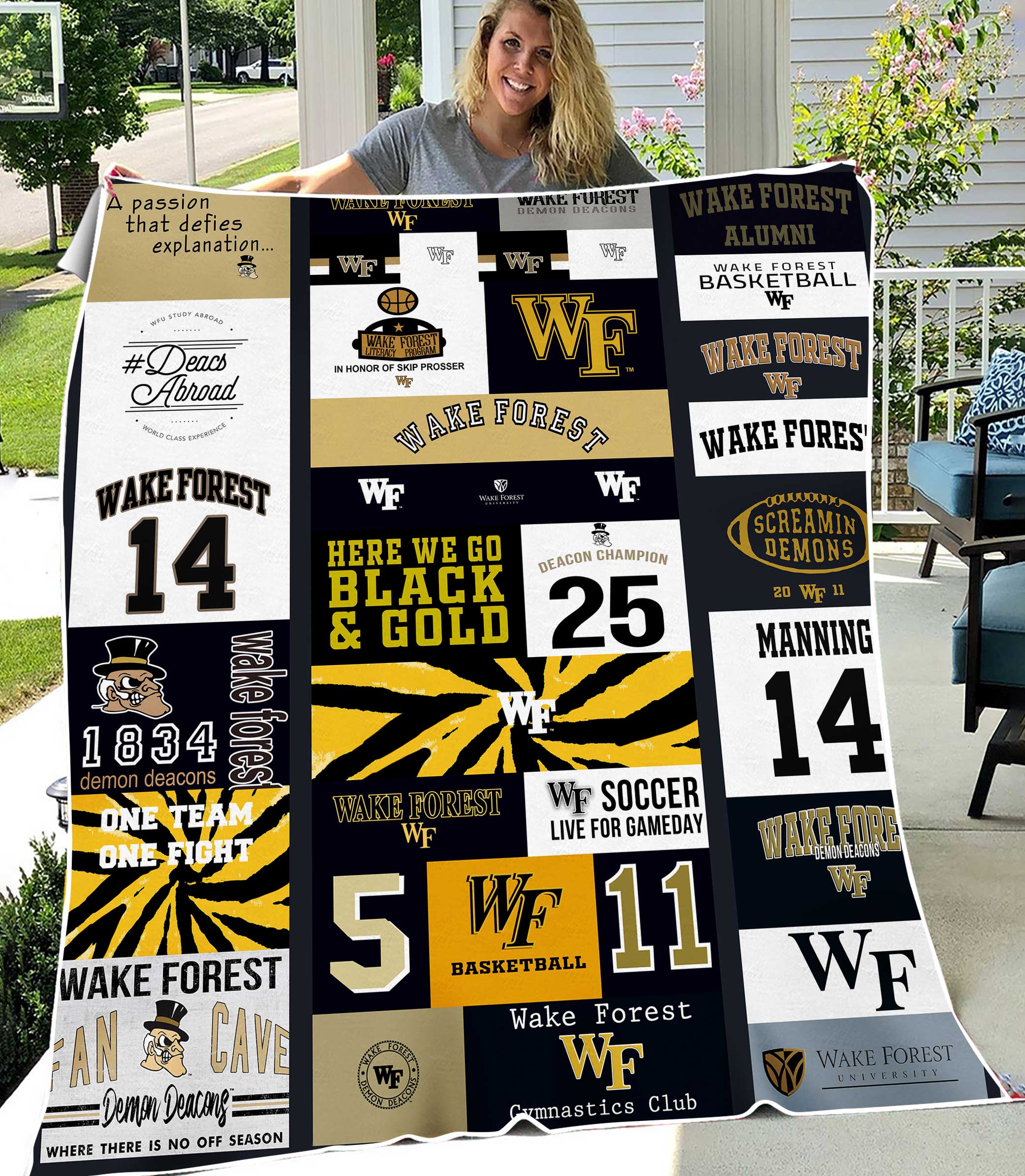 NCAA University of Wake Forest Demon Deacons Sherpa Fleece Blanket