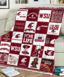 NCAA University of Washington State Cougars Sherpa Fleece Blanket