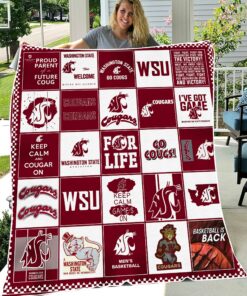 NCAA University of Washington State Cougars Sherpa Fleece Blanket