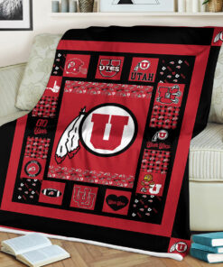 NCAA Utah Utes Sherpa Fleece Blanket College Student Gift