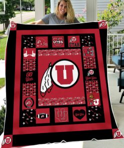 NCAA Utah Utes Sherpa Fleece Blanket College Student Gift