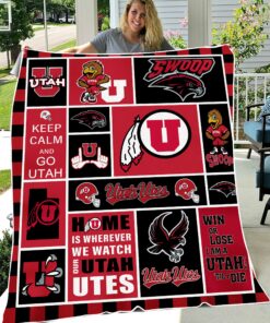 NCAA Utah Utes Sherpa Fleece Blanket Gifts For Fans
