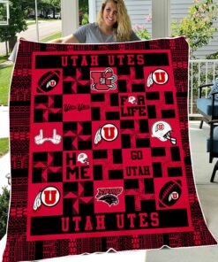 NCAA Utah Utes Sherpa Fleece Blanket University Football Fan Gifts