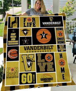 NCAA Vanderbilt Commodores Sherpa Fleece Blanket College Student Gift