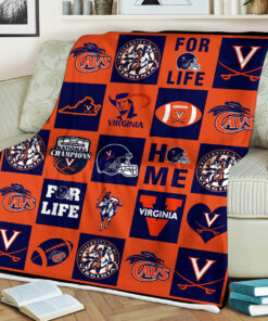 NCAA Virginia Cavaliers Sherpa Fleece Blanket College Student Gift