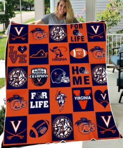 NCAA Virginia Cavaliers Sherpa Fleece Blanket College Student Gift