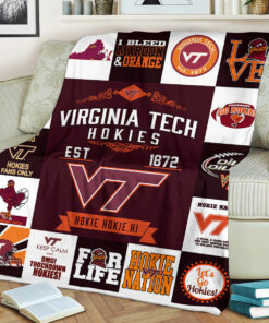 NCAA Virginia Tech Hokies Sherpa Fleece Blanket Gifts For Fans
