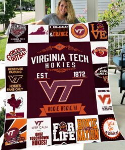 NCAA Virginia Tech Hokies Sherpa Fleece Blanket Gifts For Fans