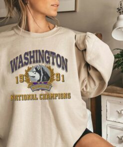 NCAA Washington Huskies Est 1991 Logo Sweatshirt, National Champions, University of Washington Shirt, Unisex T-Shirt Sweater Hoodie