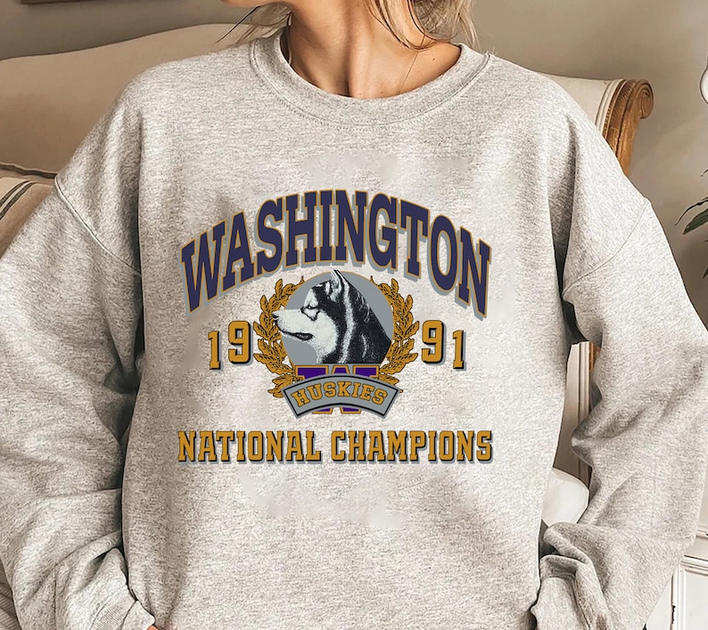 NCAA Washington Huskies Est 1991 Logo Sweatshirt, National Champions, University of Washington Shirt, Unisex T-Shirt Sweater Hoodie