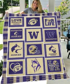 NCAA Washington Huskies Sherpa Fleece Blanket Gifts For Fans