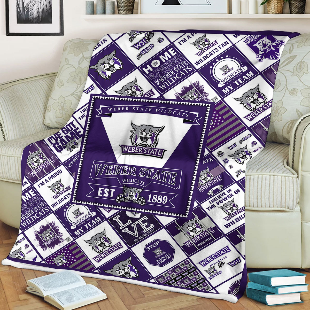 NCAA Weber State Wildcats Sherpa Fleece Blanket