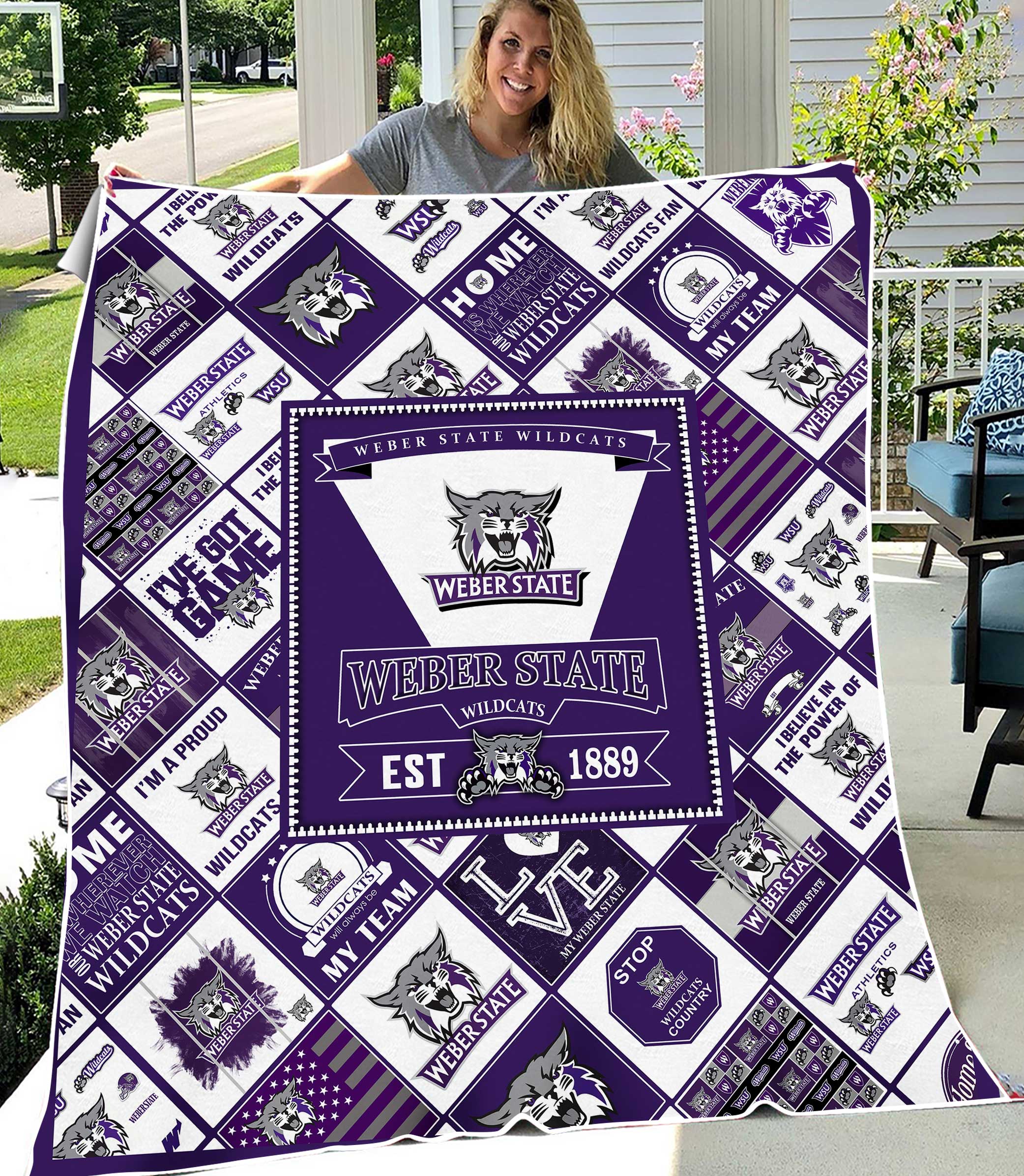 NCAA Weber State Wildcats Sherpa Fleece Blanket