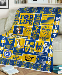 NCAA West Virginia Mountaineers Sherpa Fleece Blanket College Student Gift