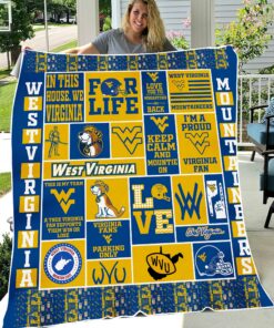 NCAA West Virginia Mountaineers Sherpa Fleece Blanket College Student Gift