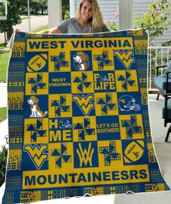 NCAA West Virginia Mountaineers Sherpa Fleece Blanket Gifts for Fans