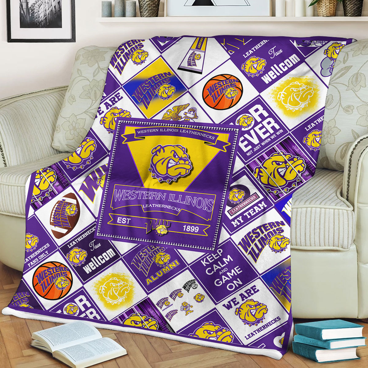 NCAA Western Illinois Leathernecks Sherpa Fleece Blanket