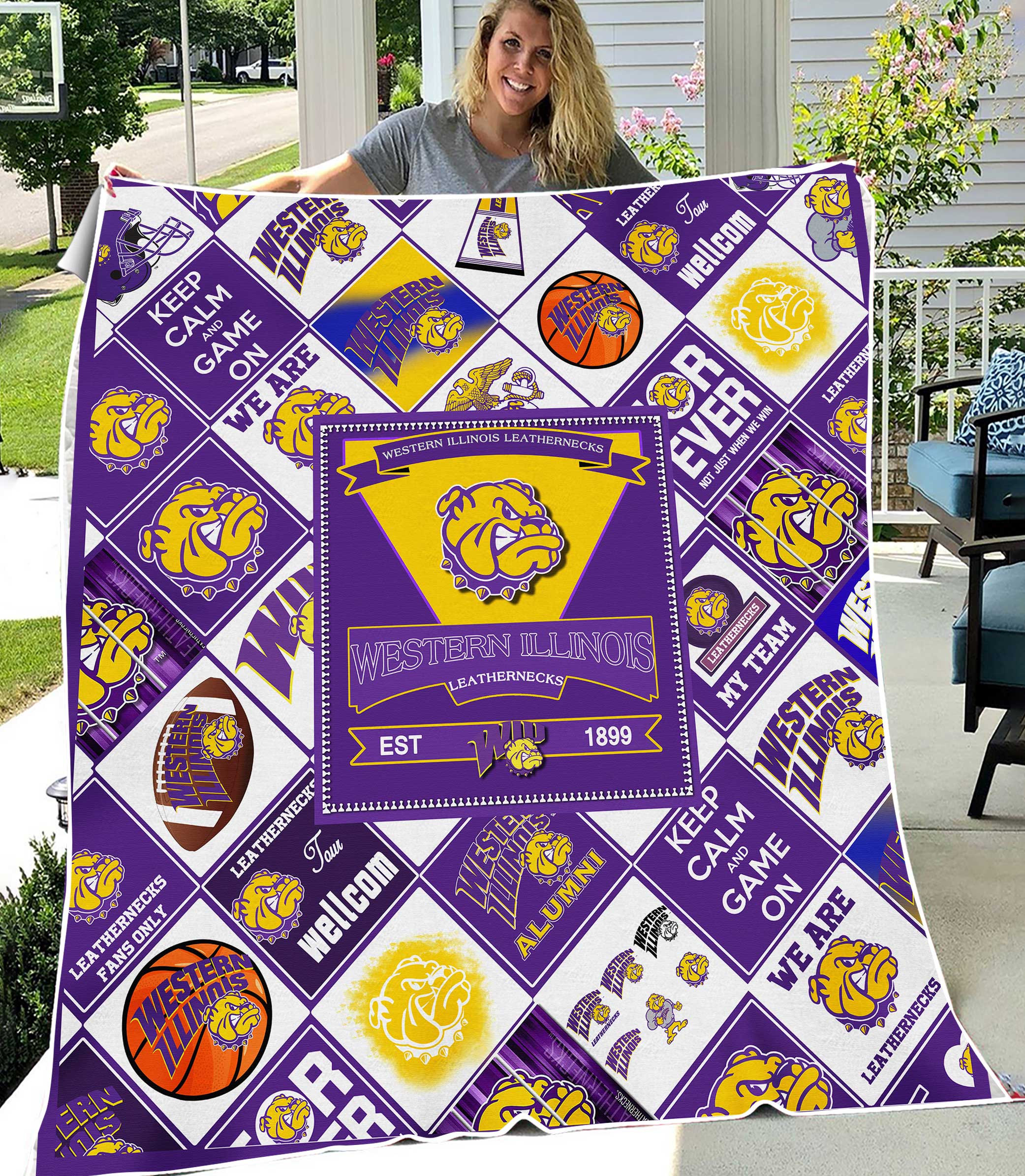 NCAA Western Illinois Leathernecks Sherpa Fleece Blanket