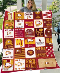 NCAA Winthrop Eagles Sherpa Fleece Blanket