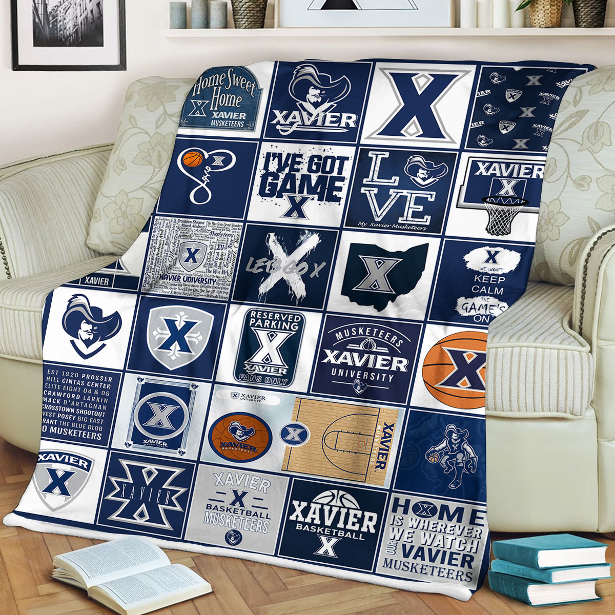 NCAA Xavier Musketeers Sherpa Fleece Blanket