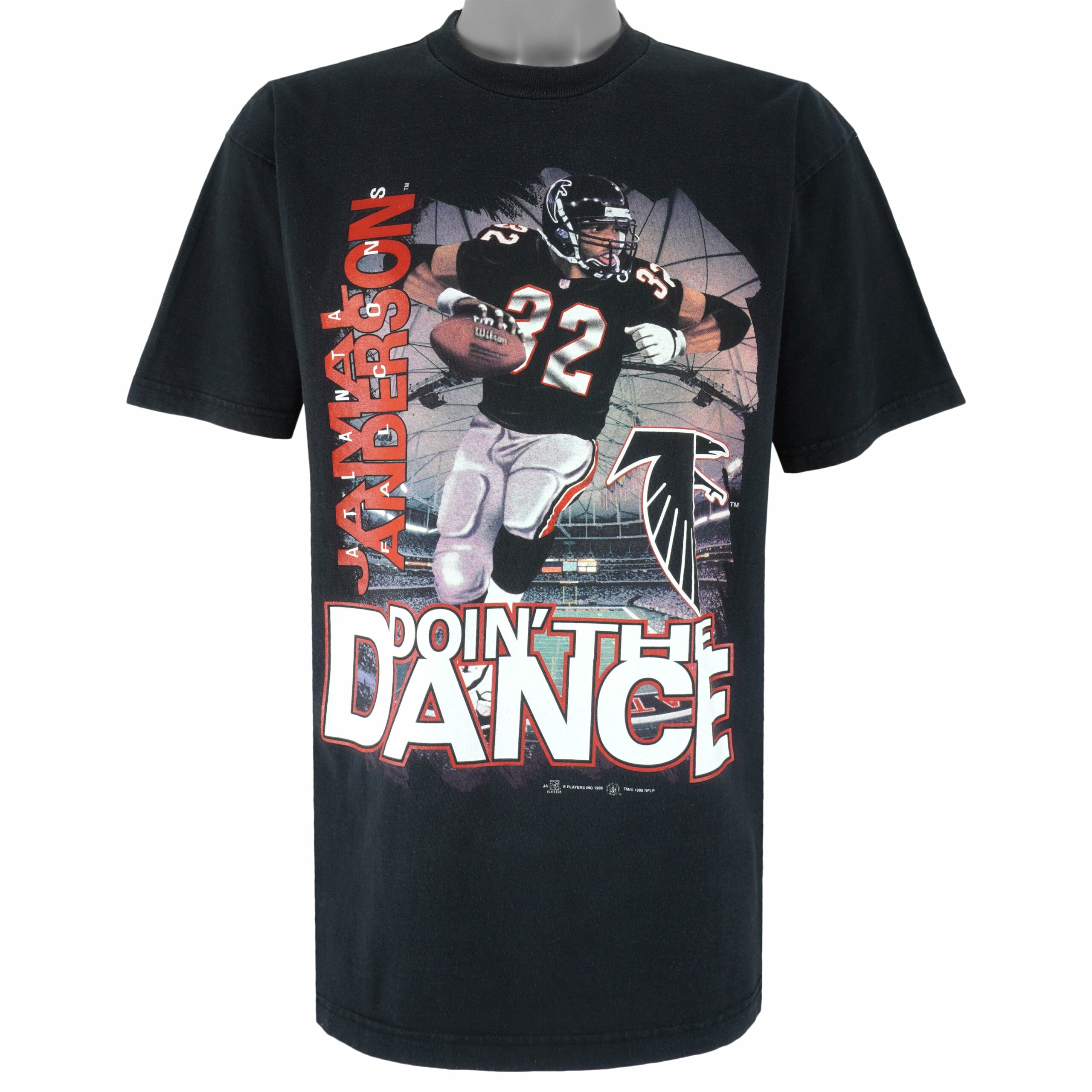 NFL Atlanta Falcons Jamal Anderson T-Shirt 1998 Vintage Style Hoodie Sweatshirt Reprinted Full Size Gifts for Fans