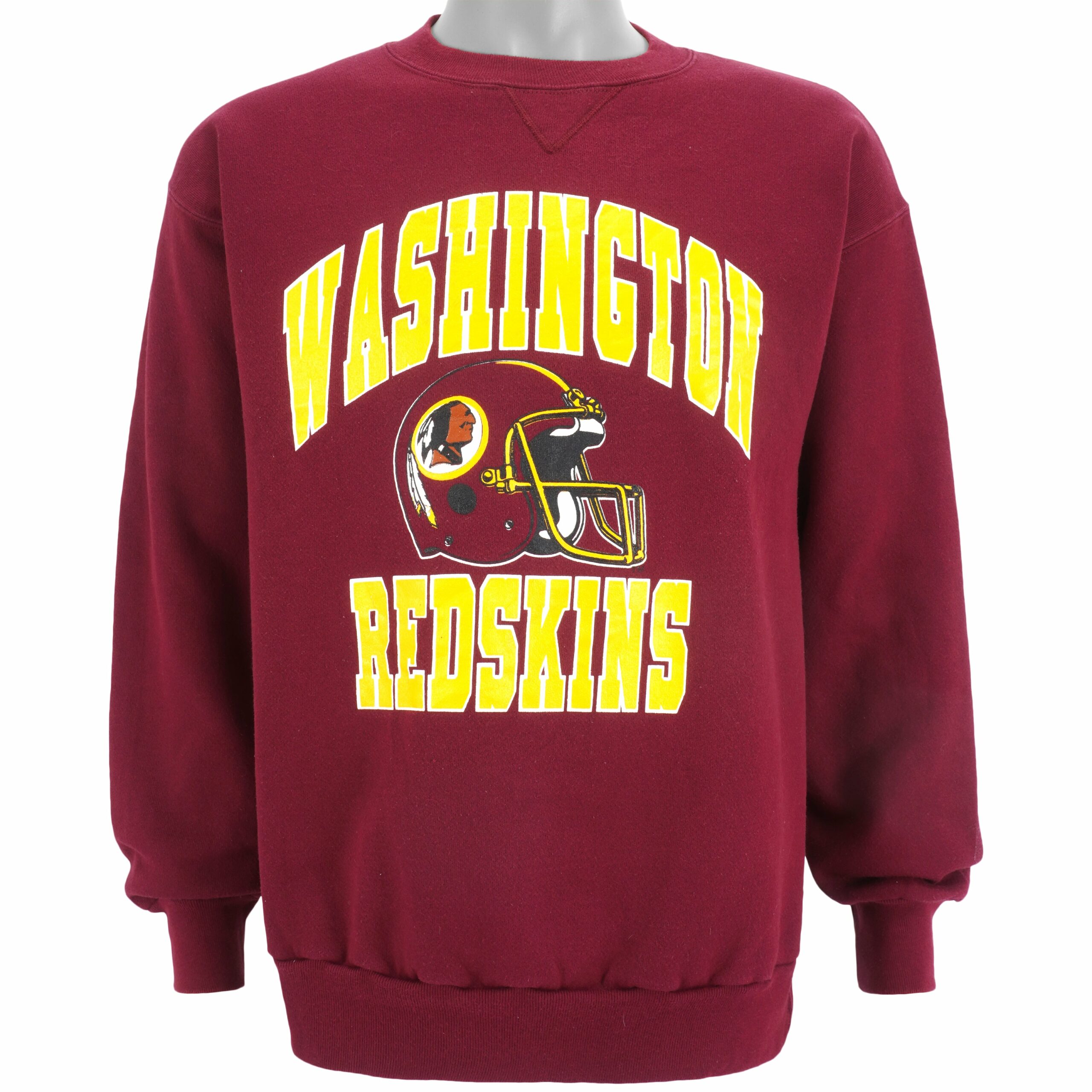 NFL (Bike) - Washington Redskins Crew Neck Sweatshirt 1990s Vintage Style Hoodie Shirt Reprinted Full Size Gifts for Fans